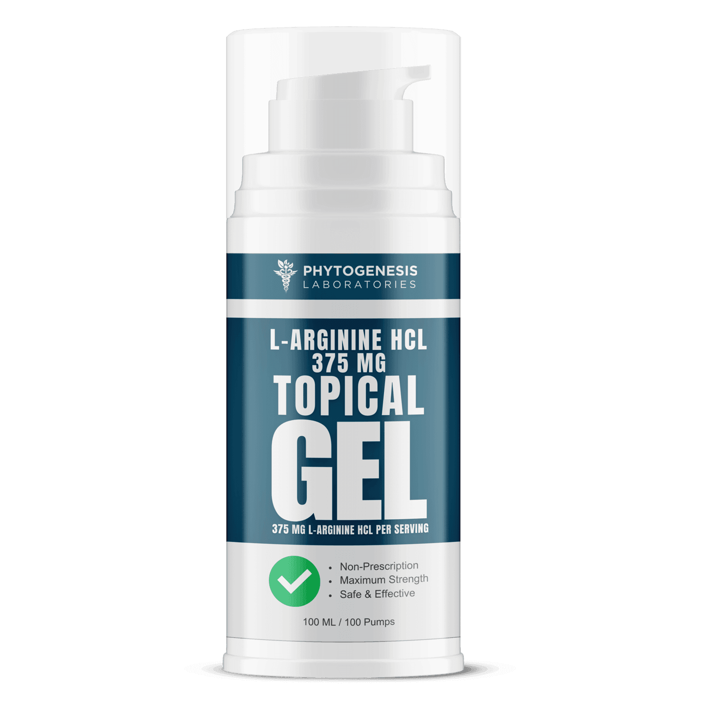 Front of the L-Arginine Topical Gel pump bottle.