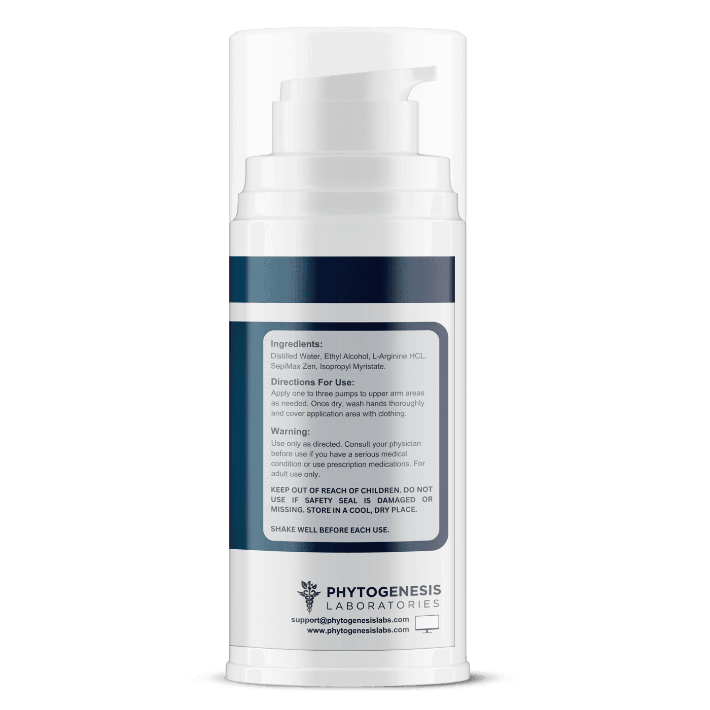 Right side of the L-Arginine Topical Gel pump bottle.